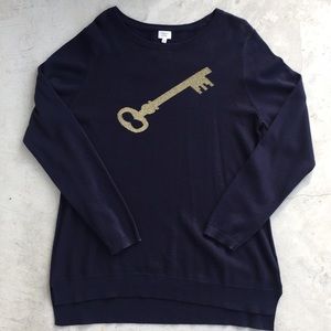 Crown & Ivy Navy Blue Knit Sweater